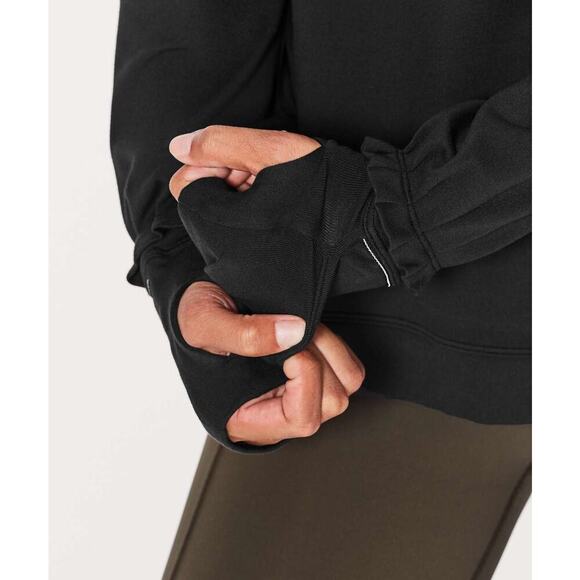 Lululemon Womens Black Extra Mile Running Active Long Sleeve Pullover Hoodie - Picture 3 of 9